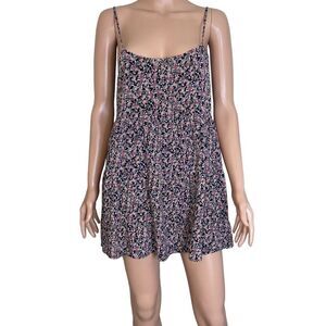 CATCHME SZ sm black paisley print flowy spaghetti strap lightweight blouse